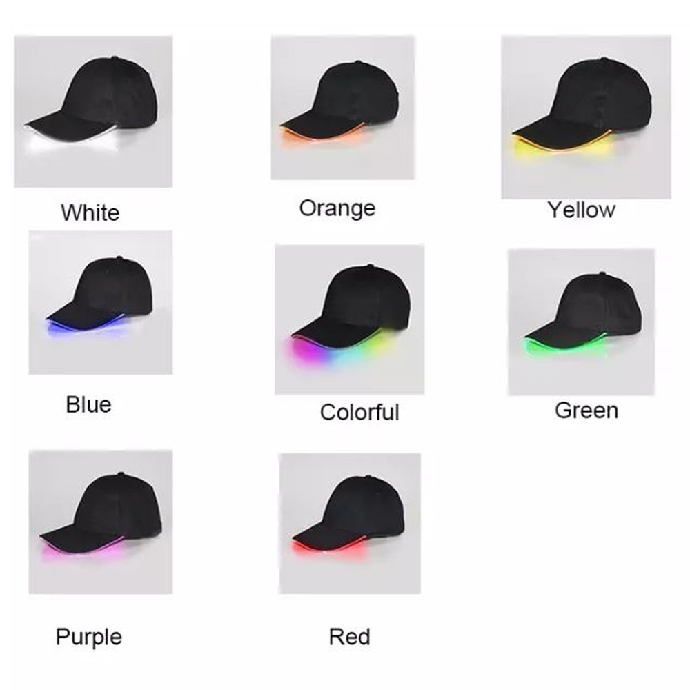 Cool LED Light Up Baseball Caps Glowing Adjustable Hats Perfect for Party Hip-hop Running and More