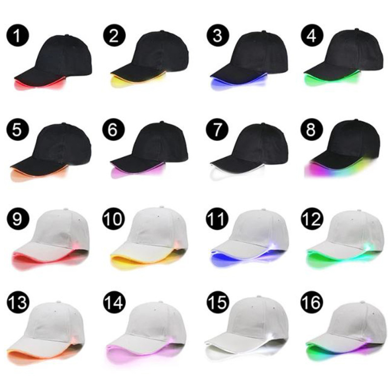 Cool LED Light Up Baseball Caps Glowing Adjustable Hats Perfect for Party Hip-hop Running and More