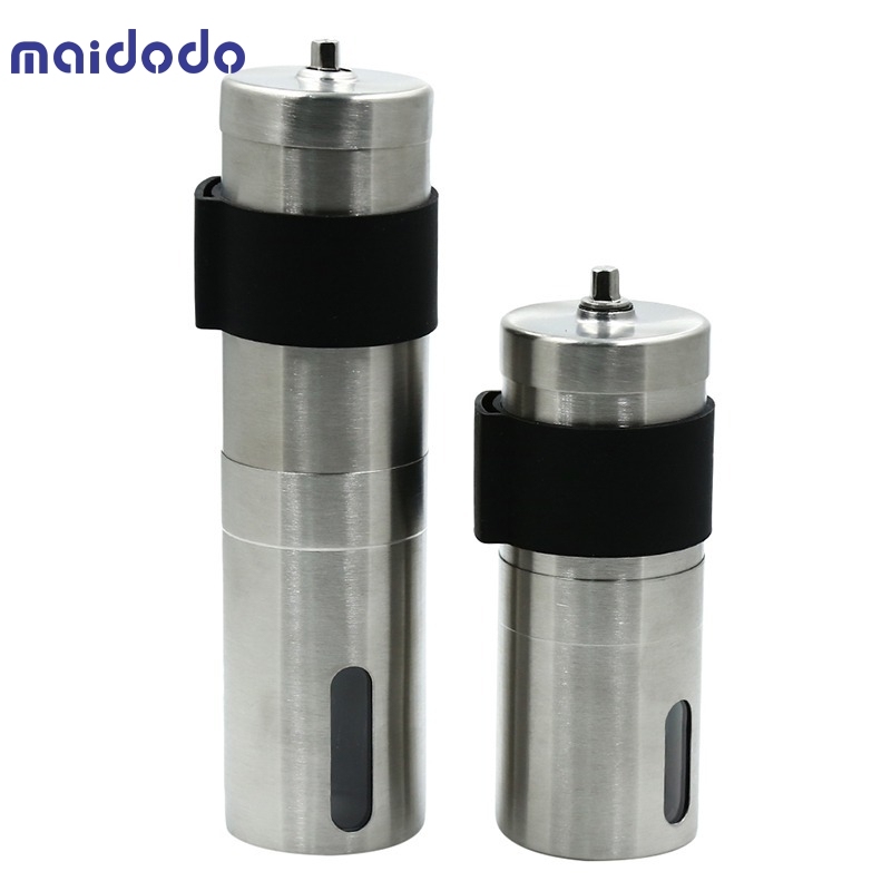 Manual Ceramic Coffee Grinder Stainless Steel Adjustable Coffee Bean Mill With Rubber Loop Ring Easy Clean Kitchen Tools