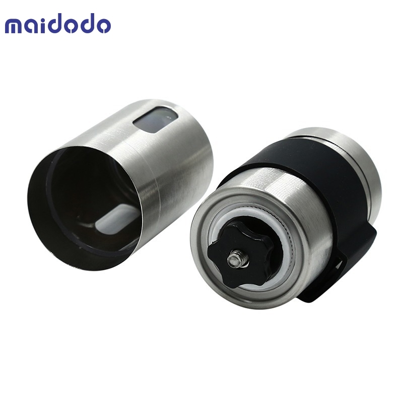 Manual Ceramic Coffee Grinder Stainless Steel Adjustable Coffee Bean Mill With Rubber Loop Ring Easy Clean Kitchen Tools