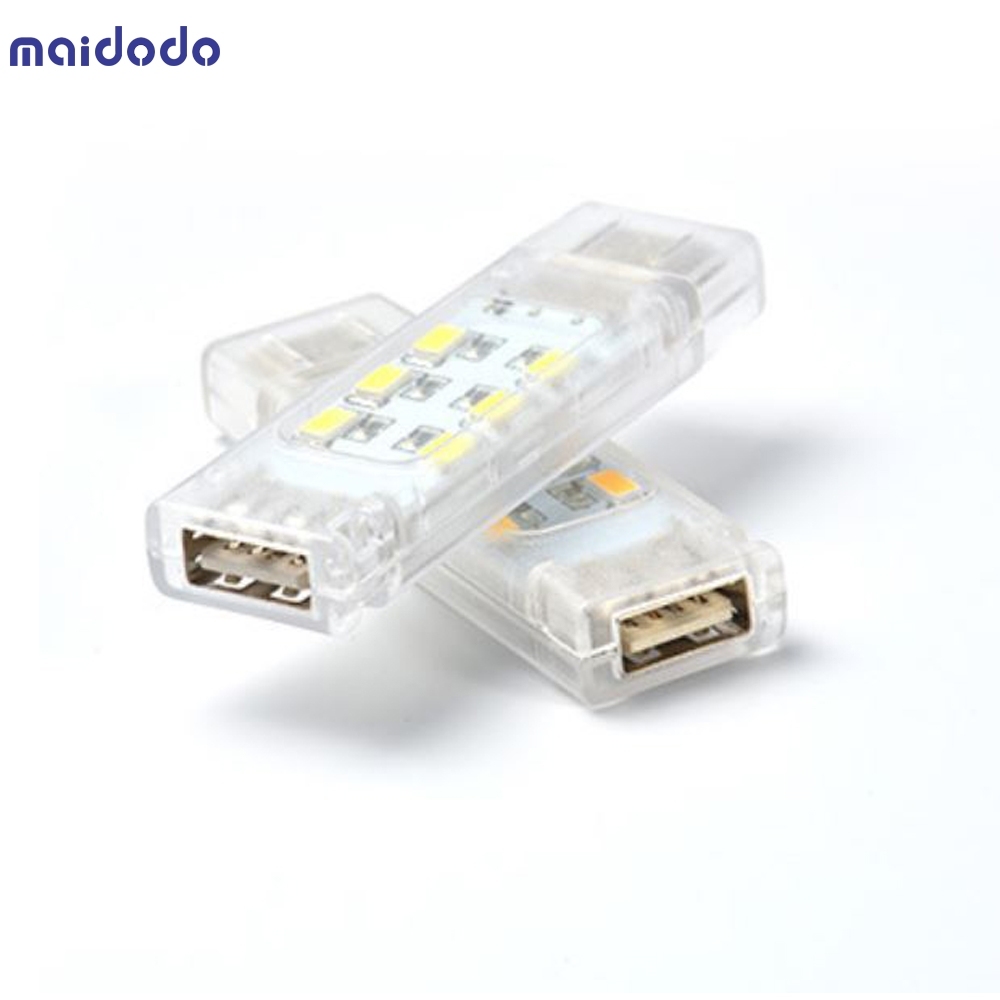 Mini USB Night Light 12 LEDs Double Side Charging Reading Light Camping Lamp