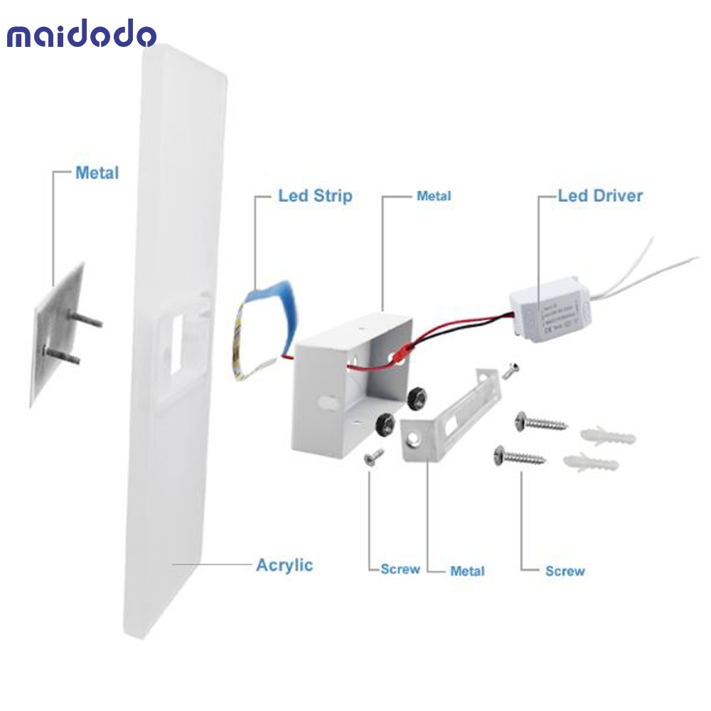 12W LED Wall Light, Maidodo Frosted Acrylic Lamps Wall, Decor Wall Lamp,Warm White 3500K Wall Wash Light  [Energy Class A+]