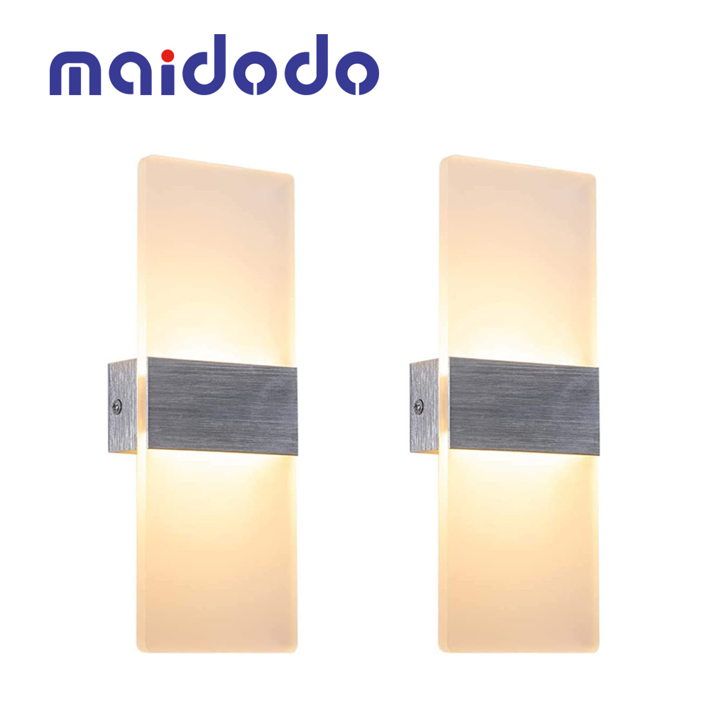 12W LED Wall Light, Maidodo Frosted Acrylic Lamps Wall, Decor Wall Lamp,Warm White 3500K Wall Wash Light  [Energy Class A+]