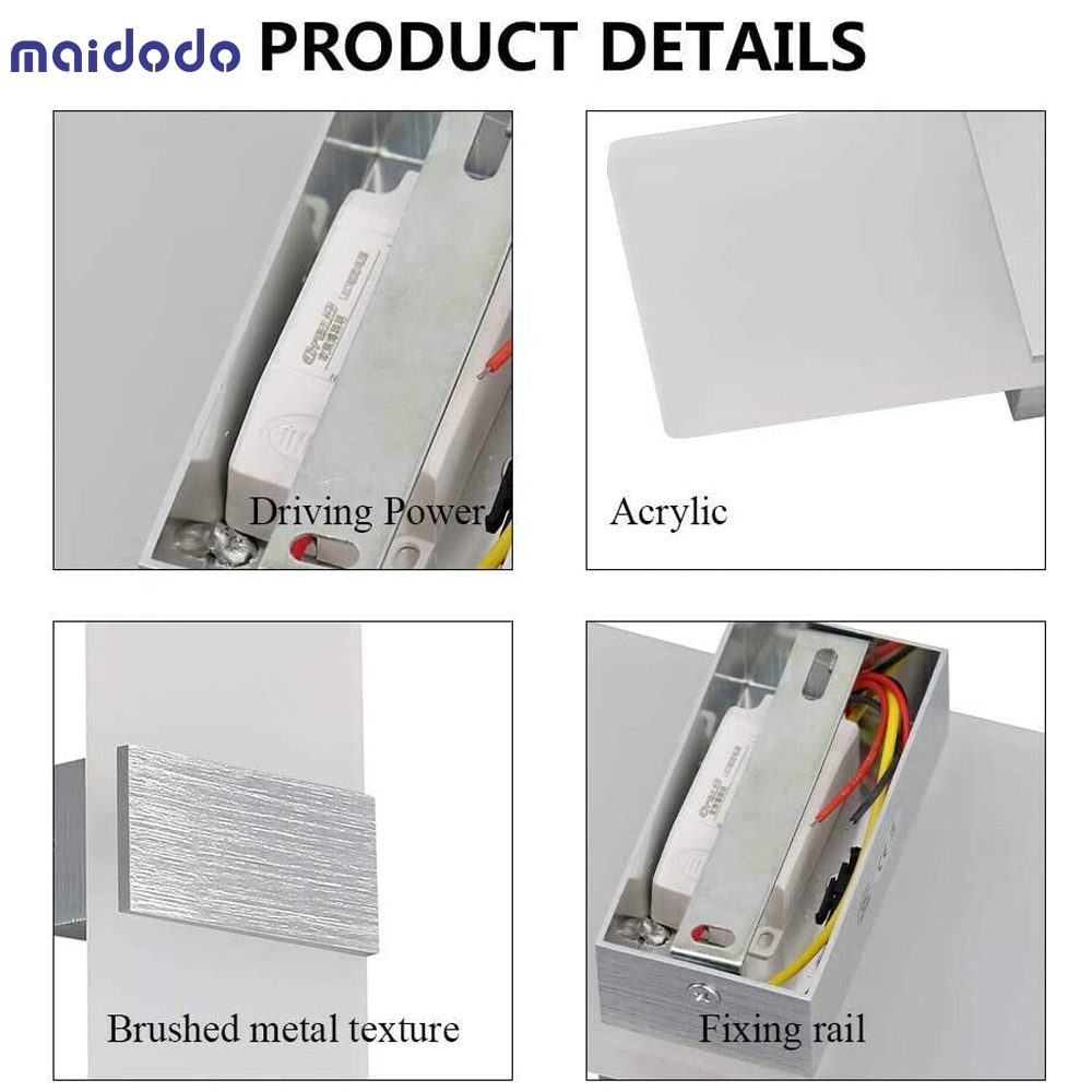 12W LED Wall Light, Maidodo Frosted Acrylic Lamps Wall, Decor Wall Lamp,Warm White 3500K Wall Wash Light  [Energy Class A+]