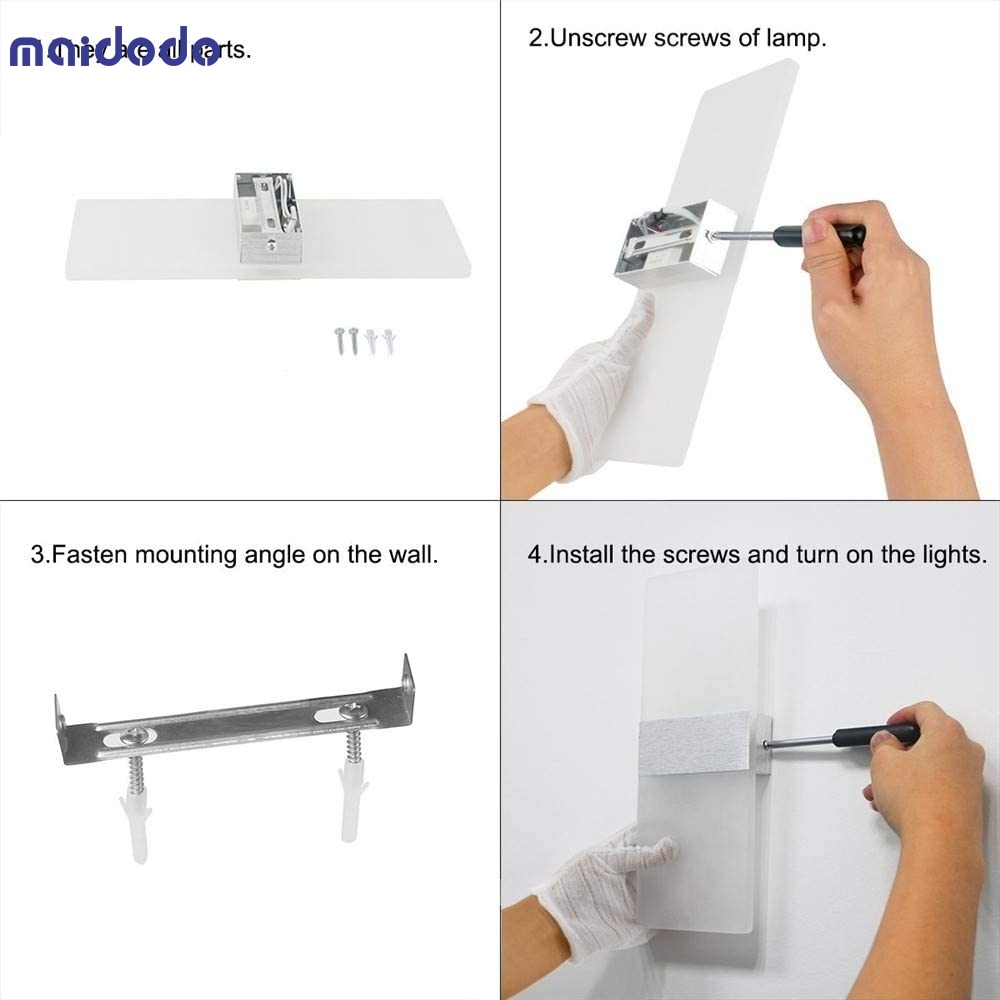 12W LED Wall Light, Maidodo Frosted Acrylic Lamps Wall, Decor Wall Lamp,Warm White 3500K Wall Wash Light  [Energy Class A+]