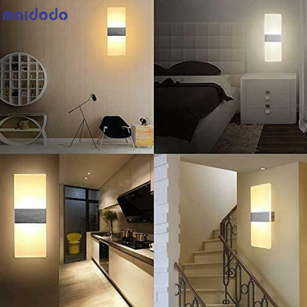12W LED Wall Light, Maidodo Frosted Acrylic Lamps Wall, Decor Wall Lamp,Warm White 3500K Wall Wash Light  [Energy Class A+]