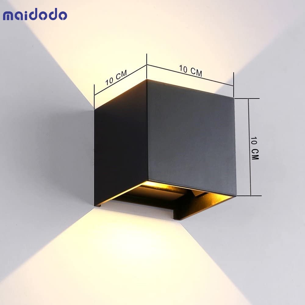 6W LED Wall Light Sconce Lamp, Up and Down Adjustable Light Beam, Black Shell Waterproof IP65 Warm White 3000K for Indoor Outdoor Wall Decorative (Bla
