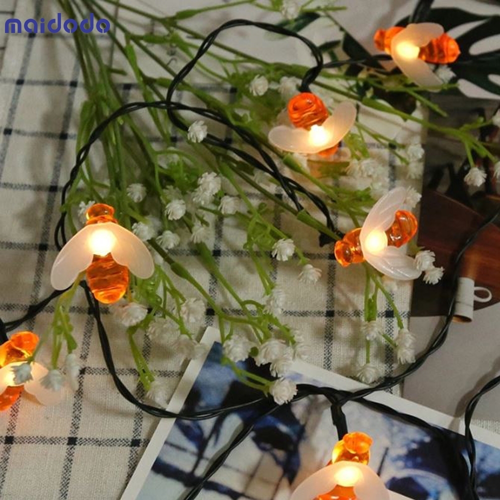 LED Garden Decoration Waterproof Honey Bee String Light for Patio Lawn