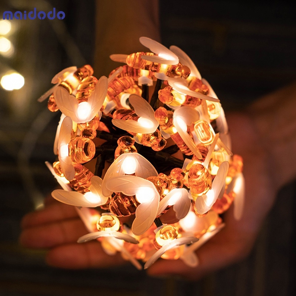 LED Garden Decoration Waterproof Honey Bee String Light for Patio Lawn