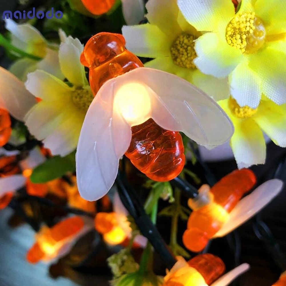 LED Garden Decoration Waterproof Honey Bee String Light for Patio Lawn