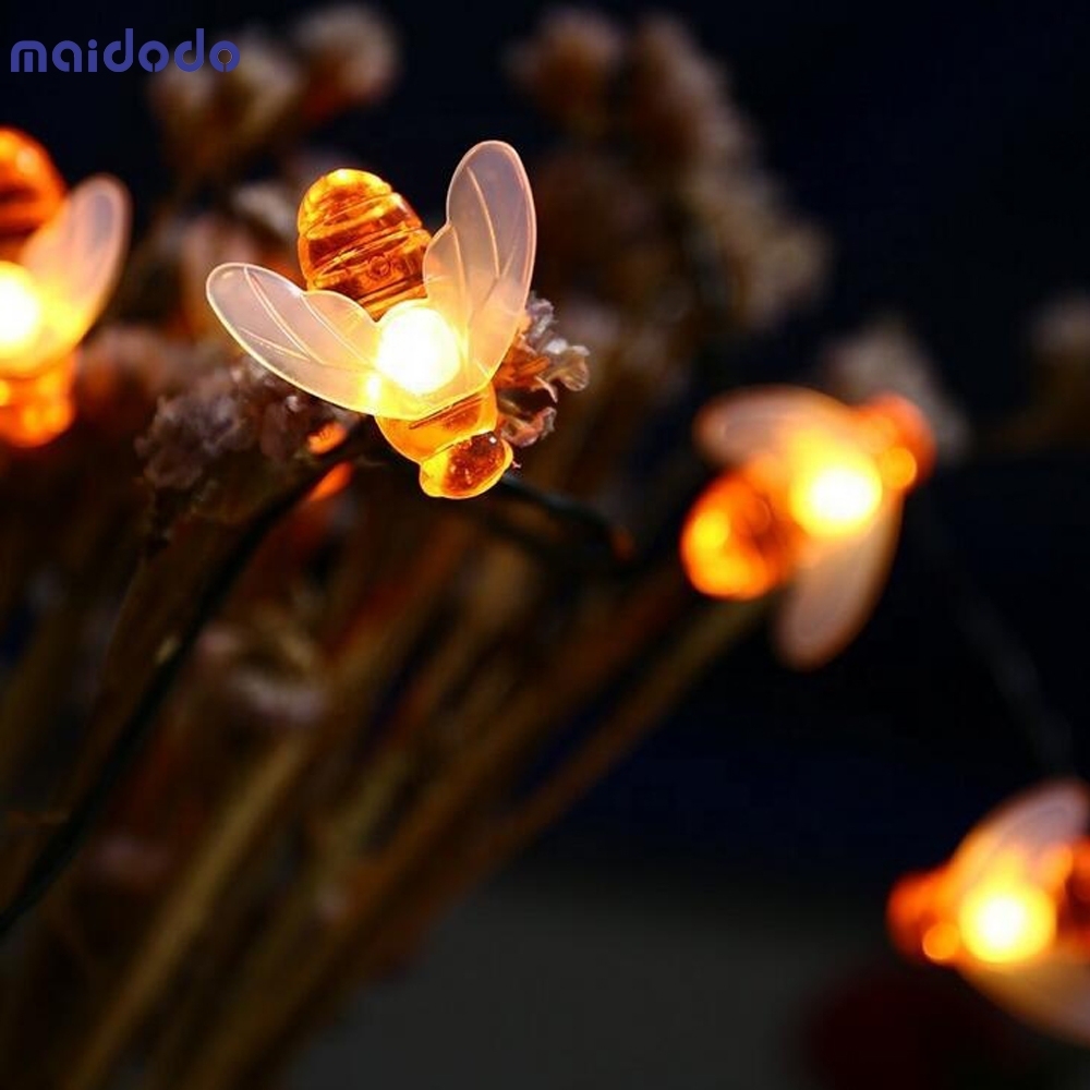 LED Garden Decoration Waterproof Honey Bee String Light for Patio Lawn