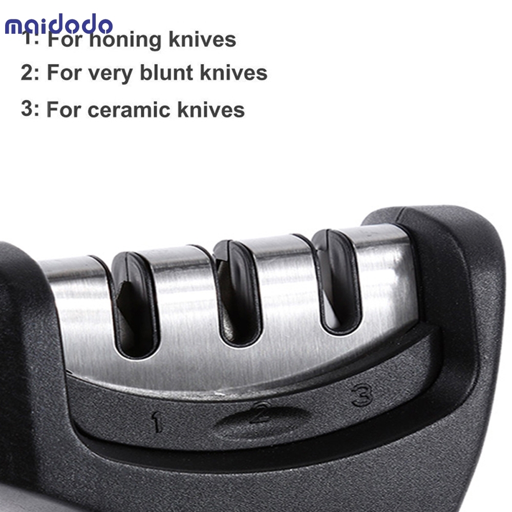Black 3-stage high quality PP knife sharpener
