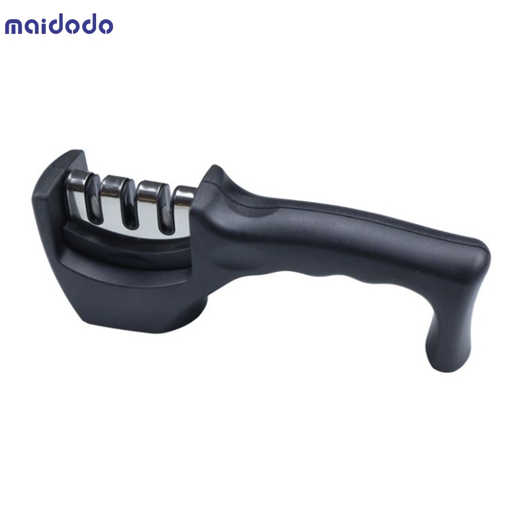 Black 3-stage high quality PP knife sharpener