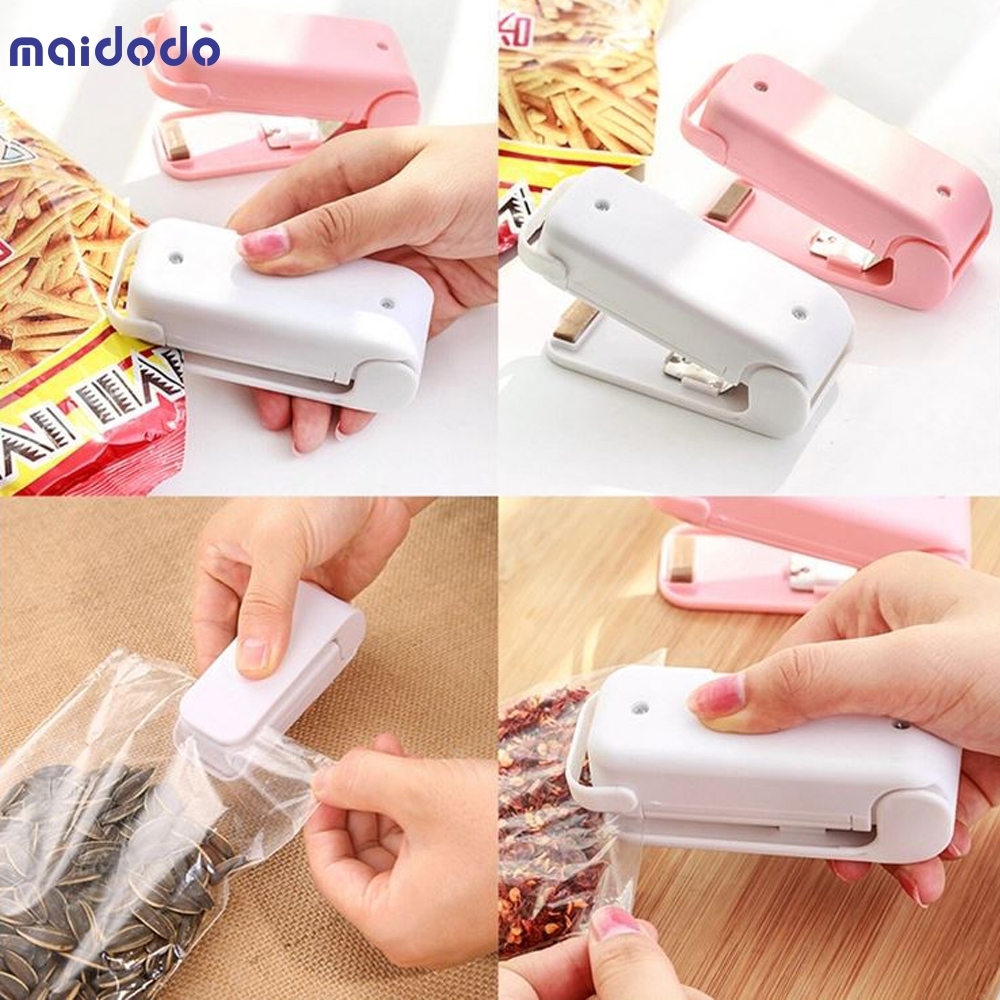 Portable Mini Sealer Home Heat Bag Plastic Food Snacks Bag Sealing Machine Food Packaging Kitchen Storage Bag Clips Wholesale