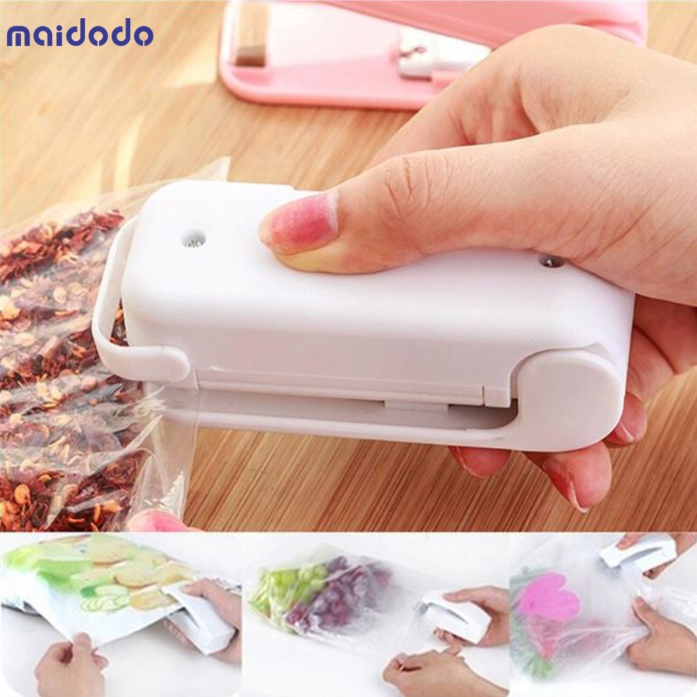 Portable Mini Sealer Home Heat Bag Plastic Food Snacks Bag Sealing Machine Food Packaging Kitchen Storage Bag Clips Wholesale