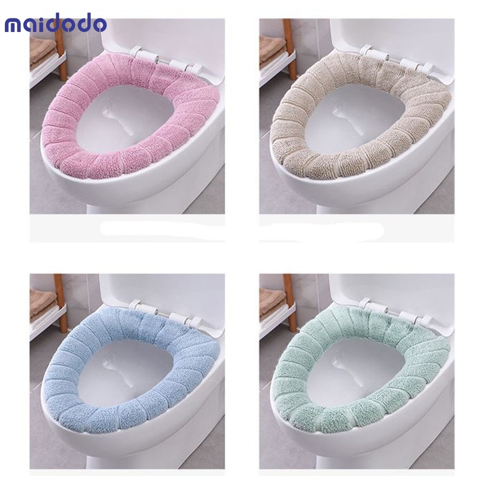 Cover Washable Closestool Soft Cushion Thick Knitted Bathroom Toilet Seat