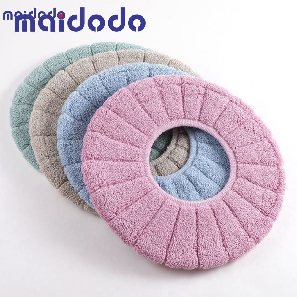 Cover Washable Closestool Soft Cushion Thick Knitted Bathroom Toilet Seat