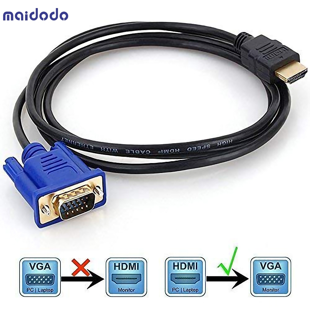 Gold-plated 1080P HDMI Male to VGA Male Active Video Converter Cord HDMI to VGA Adapter Cable