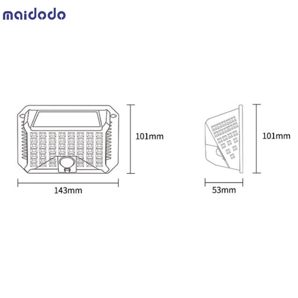 Balcony Street Outdoor Bright Custom Corner Wall Light Garden 90 led solar powered pir motion sensor wall light