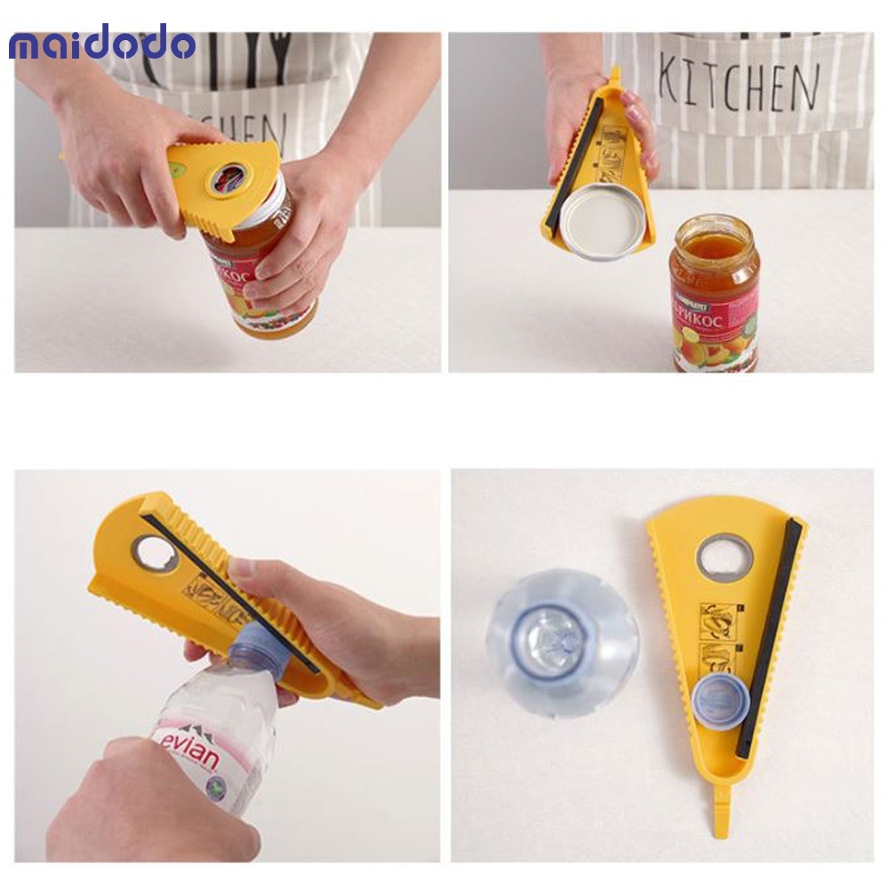 Multifunctional Can Opener Home Soft Plastic Anti-Slip Bottle Opener