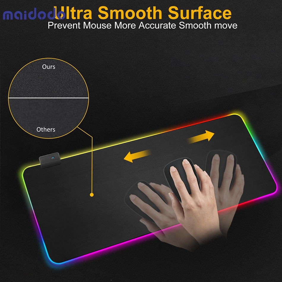 RGB Gaming Mouse Pad Led Computer Mousepad with Backlight Carpet