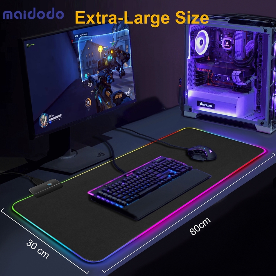 RGB Gaming Mouse Pad Led Computer Mousepad with Backlight Carpet