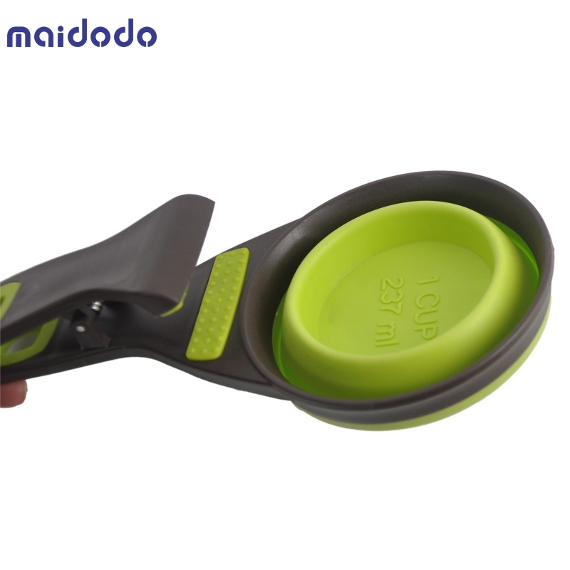 Folding Pet Bowl Food Spoon Foldable Food Bag Water Bowl Measuring Cup Dog Food Spoon