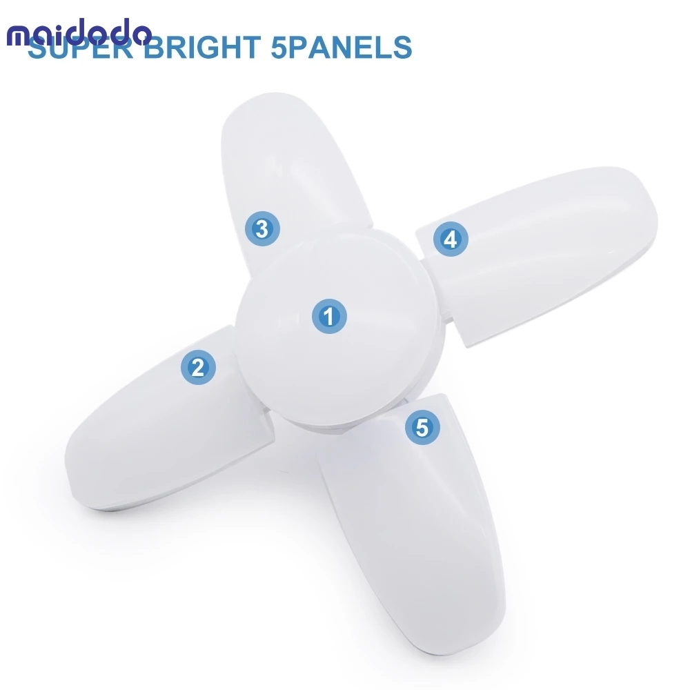 Mini 28W LED Folding Fan Blade Corn Bulb Lamp Energy Saving Light Security Light