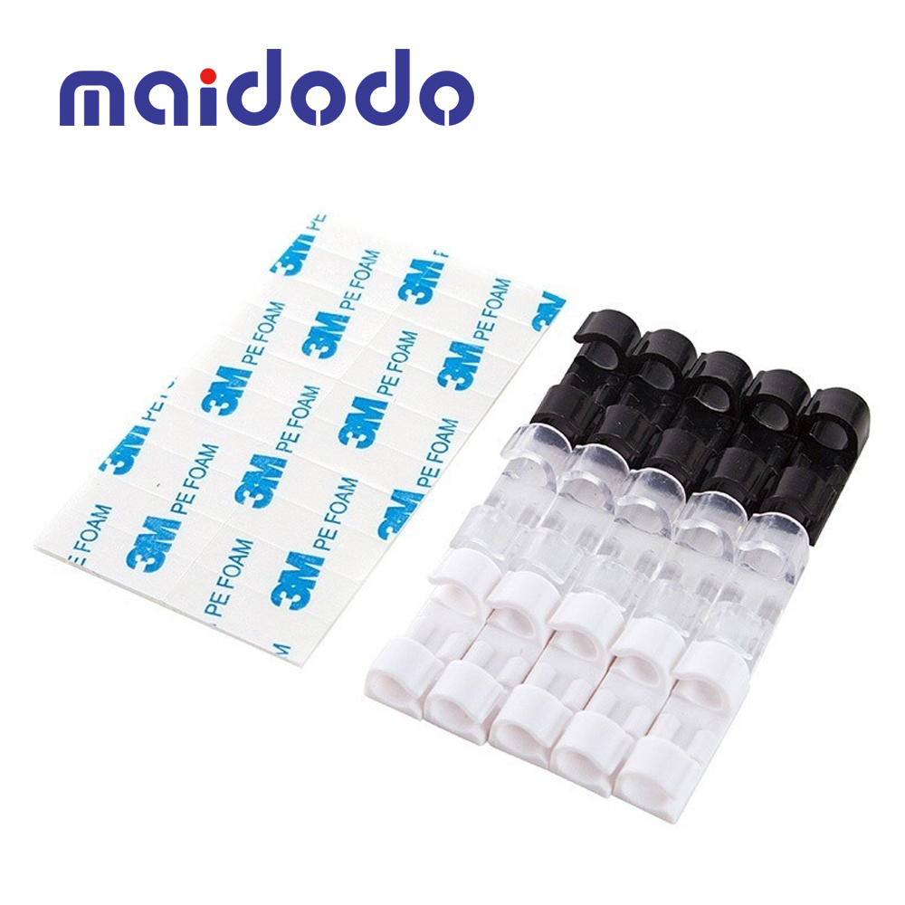 20pcs Self-adhesive Wire Organizer Line Cable Clip Buckle Clips Ties Fixer Fastener Holder Data Telephone Line Winder Sleeve