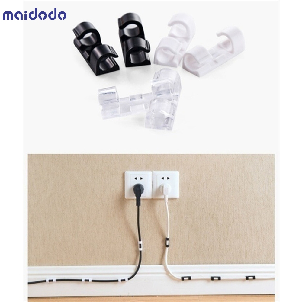20pcs Self-adhesive Wire Organizer Line Cable Clip Buckle Clips Ties Fixer Fastener Holder Data Telephone Line Winder Sleeve