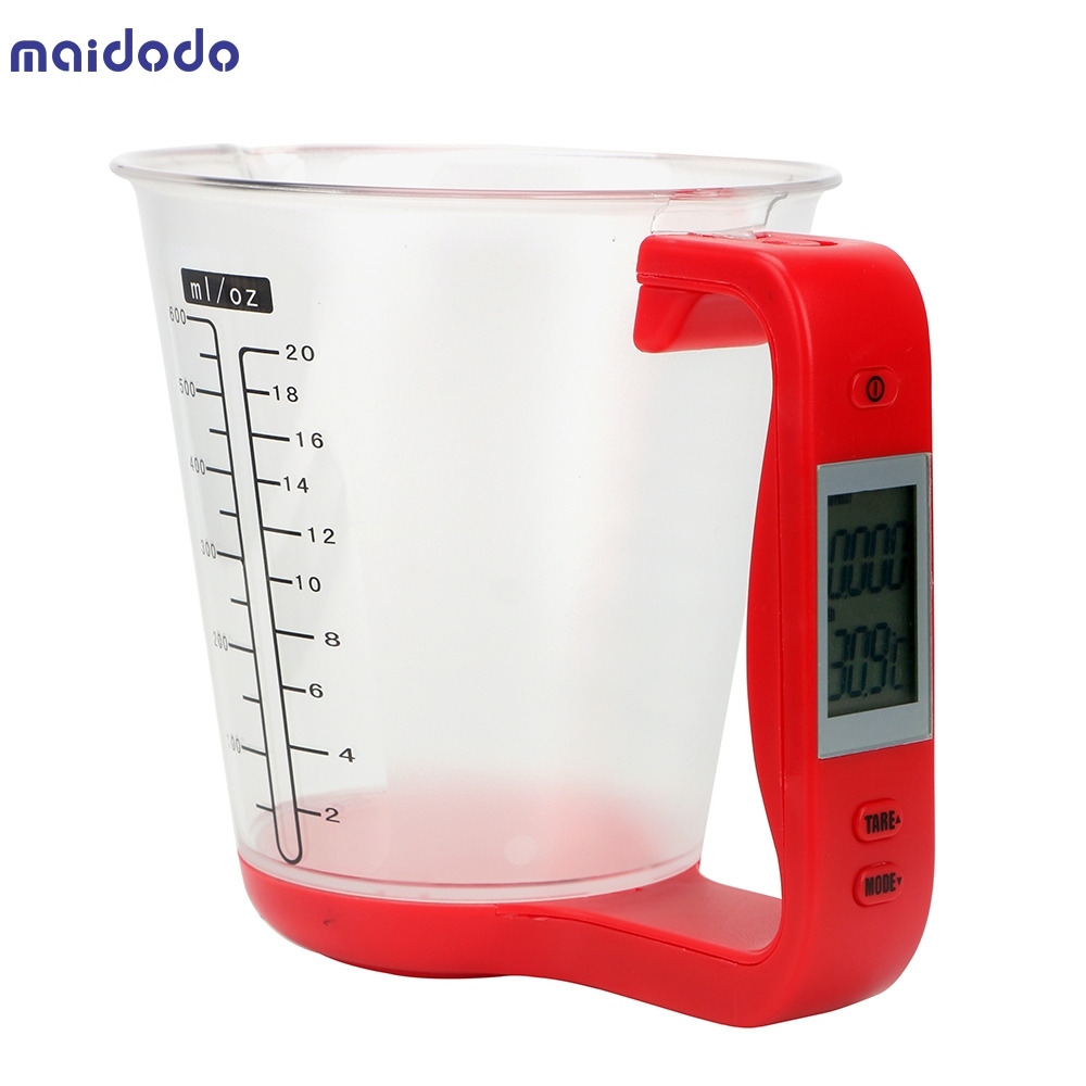 Electronic Measuring Cup Kitchen Scales Digital Beaker Host Weigh Temperature Measurement Cups With LCD Display