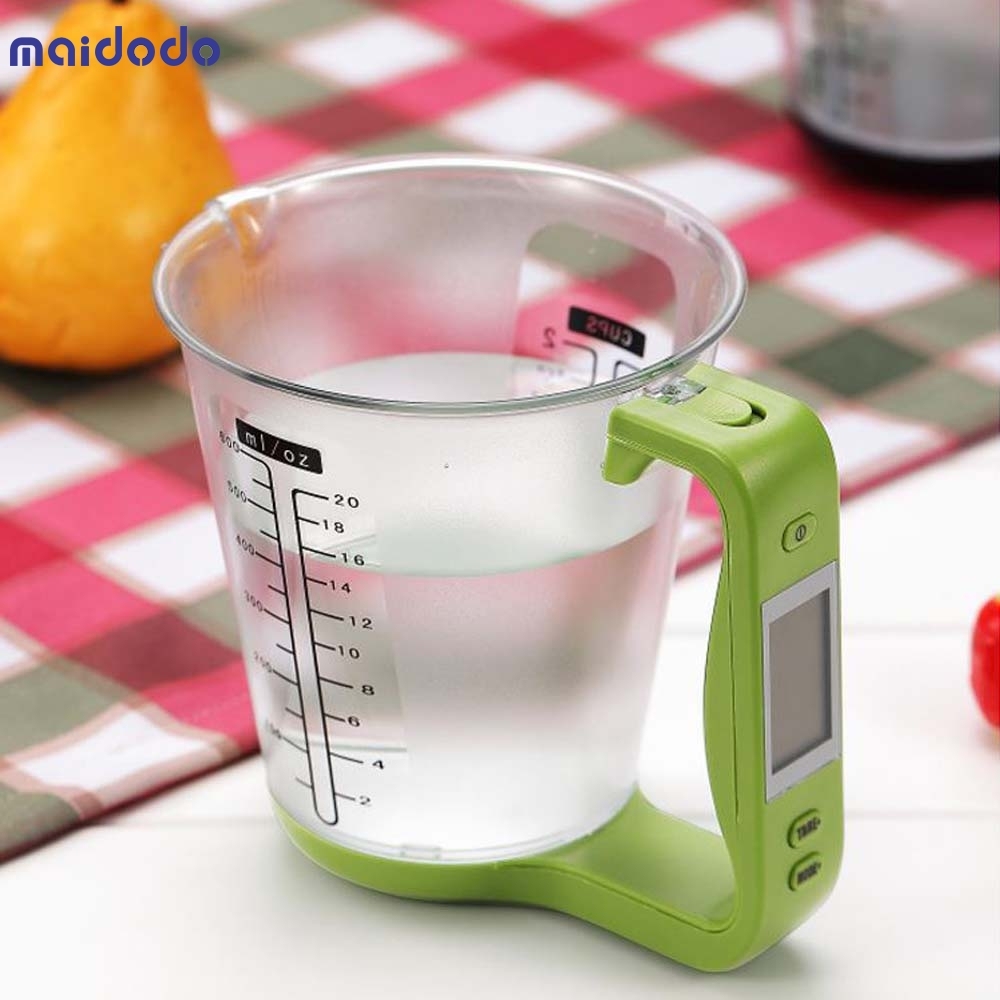 Electronic Measuring Cup Kitchen Scales Digital Beaker Host Weigh Temperature Measurement Cups With LCD Display