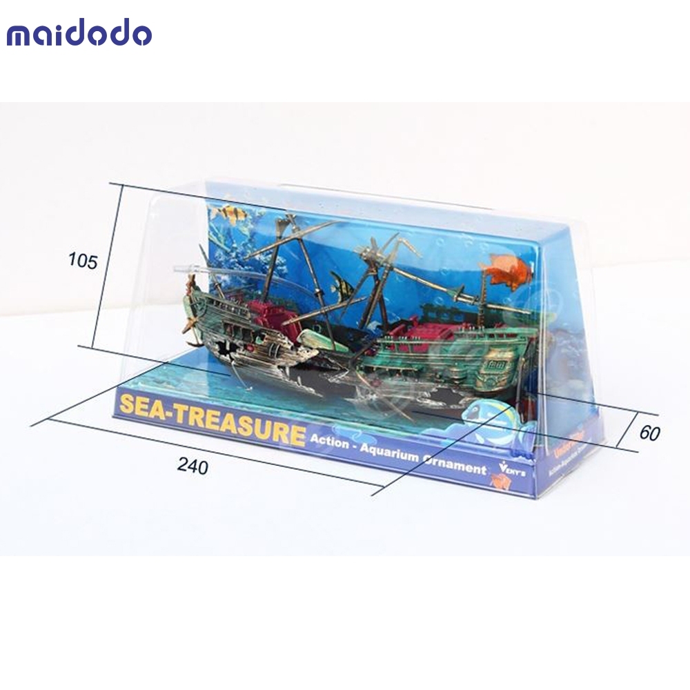 Shipwreck Aquarium Decoration Ornament Sunken Galleon Ship Wreck Aquarium Decorations for Fish Tank