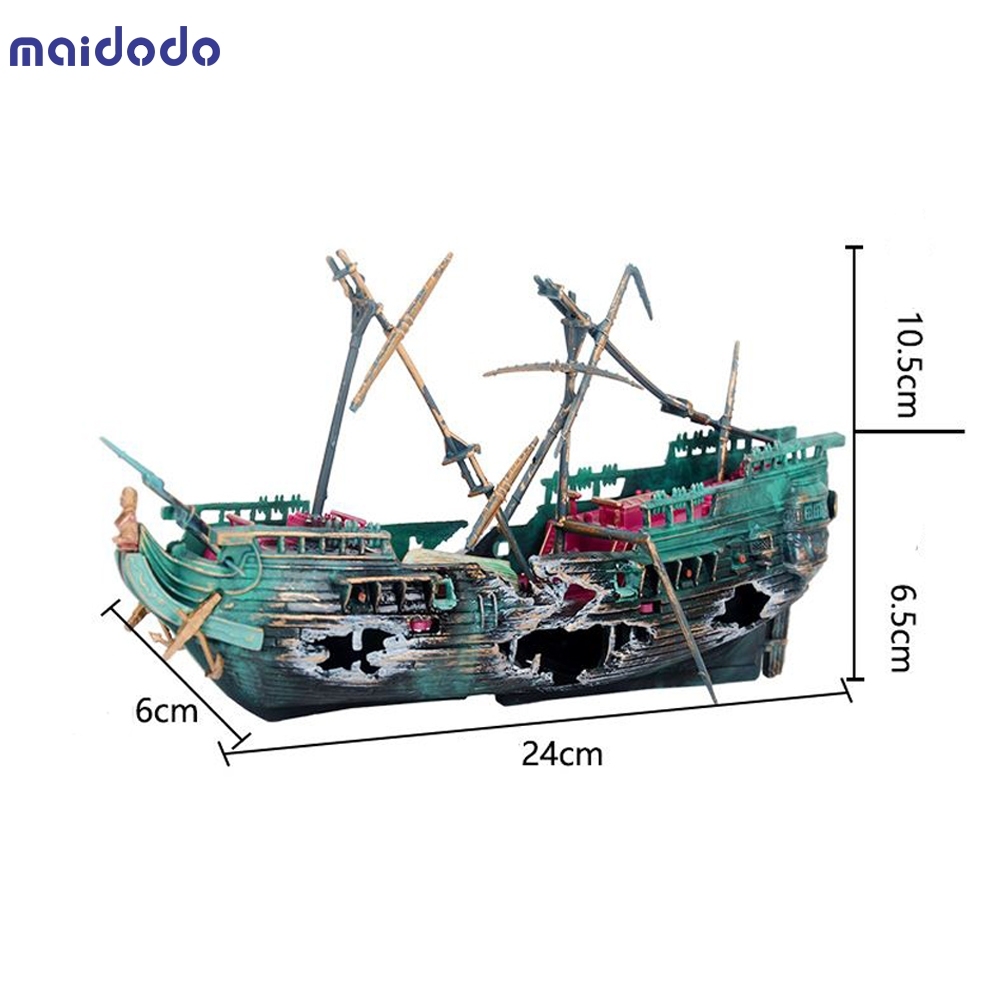 Shipwreck Aquarium Decoration Ornament Sunken Galleon Ship Wreck Aquarium Decorations for Fish Tank