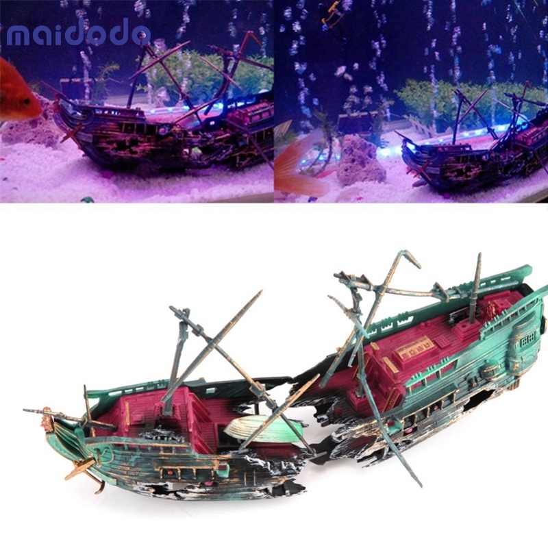 Shipwreck Aquarium Decoration Ornament Sunken Galleon Ship Wreck Aquarium Decorations for Fish Tank