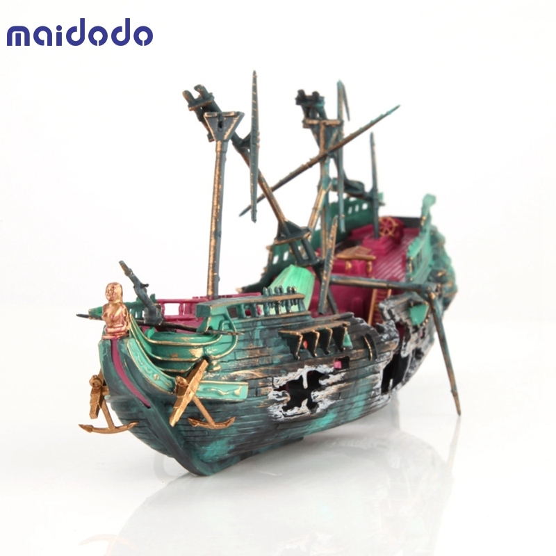 Shipwreck Aquarium Decoration Ornament Sunken Galleon Ship Wreck Aquarium Decorations for Fish Tank