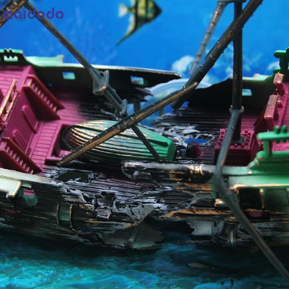 Shipwreck Aquarium Decoration Ornament Sunken Galleon Ship Wreck Aquarium Decorations for Fish Tank