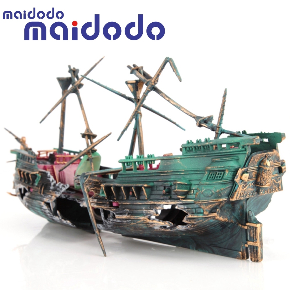 Shipwreck Aquarium Decoration Ornament Sunken Galleon Ship Wreck Aquarium Decorations for Fish Tank