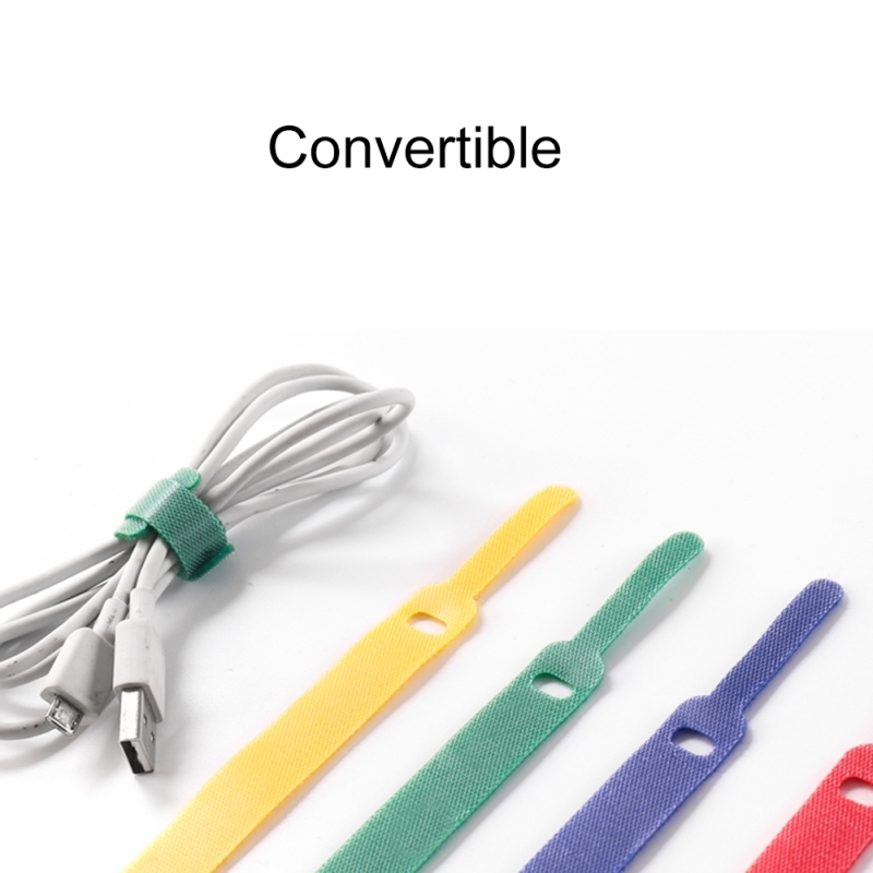 maidodo 10PCS Fastening Cable Ties Reusable, Premium 6-Inch Adjustable Cord Ties, Microfiber Cloth Cable Management Straps Hook Loop Cord Organizer Wi