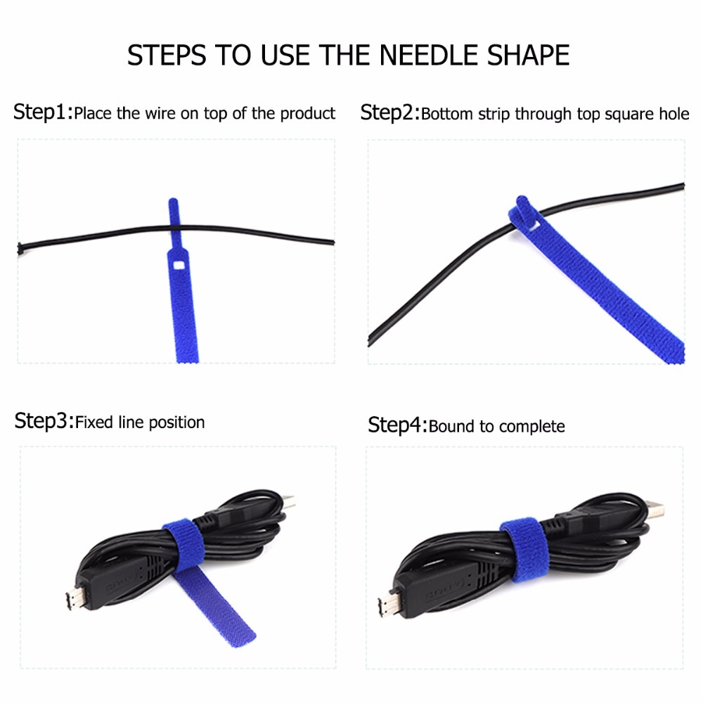 maidodo 10PCS Fastening Cable Ties Reusable, Premium 6-Inch Adjustable Cord Ties, Microfiber Cloth Cable Management Straps Hook Loop Cord Organizer Wi