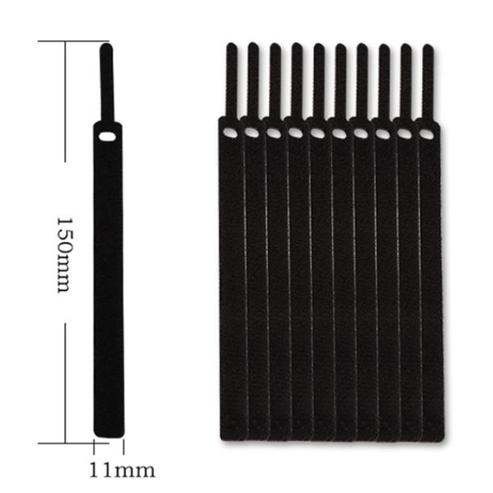 maidodo 10PCS Fastening Cable Ties Reusable, Premium 6-Inch Adjustable Cord Ties, Microfiber Cloth Cable Management Straps Hook Loop Cord Organizer Wi