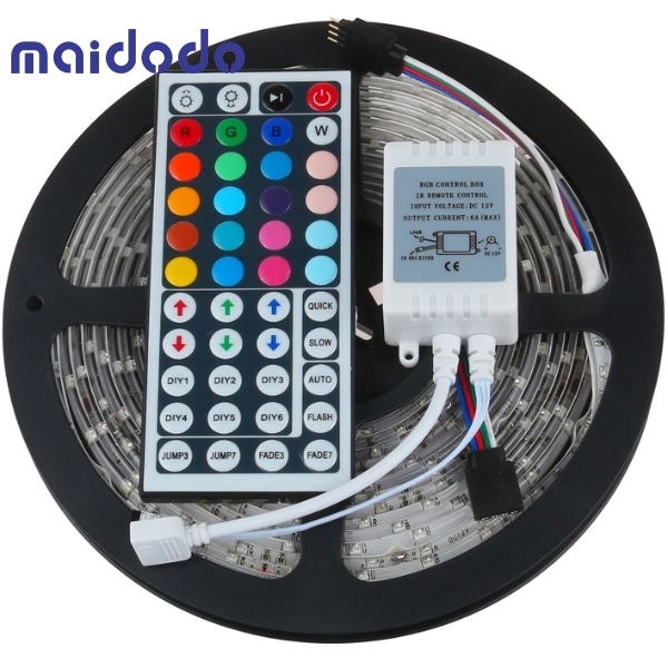 SMD 3528 RGB 300LEDs Color Changing Kit with Flexible Strip Light+44 Key IR Remote Control + Power Supply