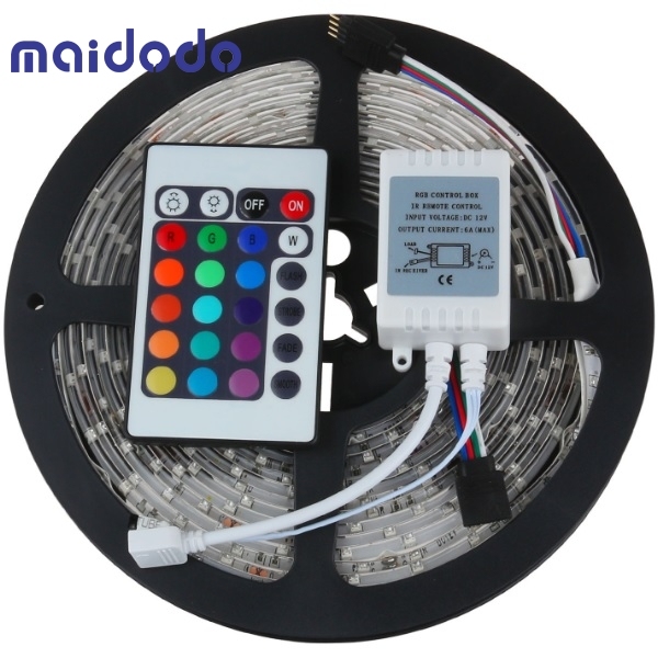 SMD 3528 RGB 300LEDs Color Changing Kit with Flexible Strip Light+24 Key IR Remote Control + Power Supply