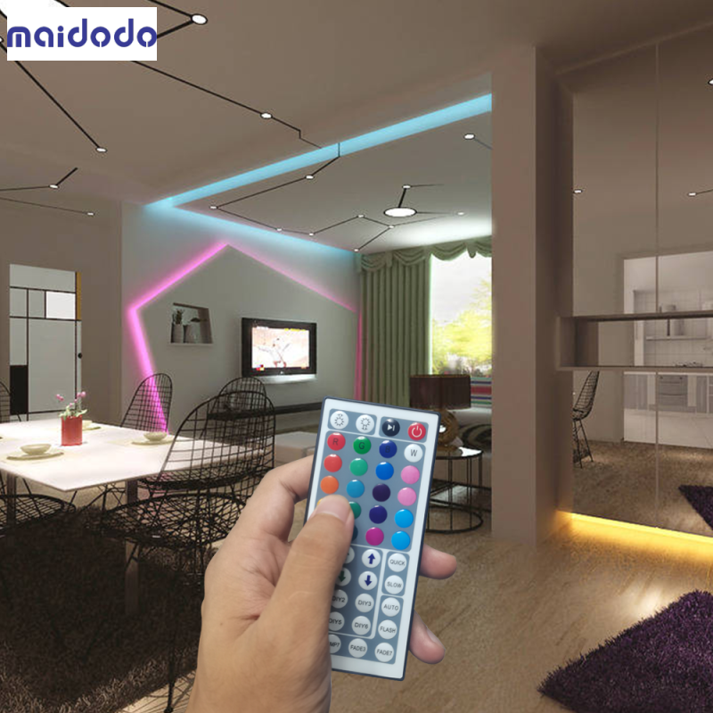 SMD 3528 RGB 300LEDs Color Changing Kit with Flexible Strip Light+44 Key IR Remote Control + Power Supply