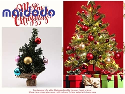 maidodo 24PCS Christmas Balls Christmas tree plastic baubles Shatterproof Balls Decoration 4CM