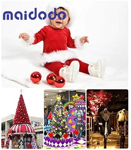 maidodo 24PCS Christmas Balls Christmas tree plastic baubles Shatterproof Balls Decoration 4CM