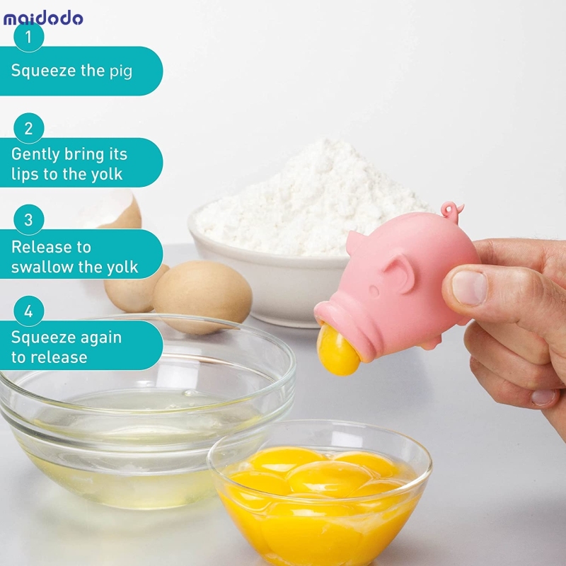 Silicone Egg Yolk Separator, Creative Egg Separator, Automatic Egg Yolk Protein Filter, Piglet Separator