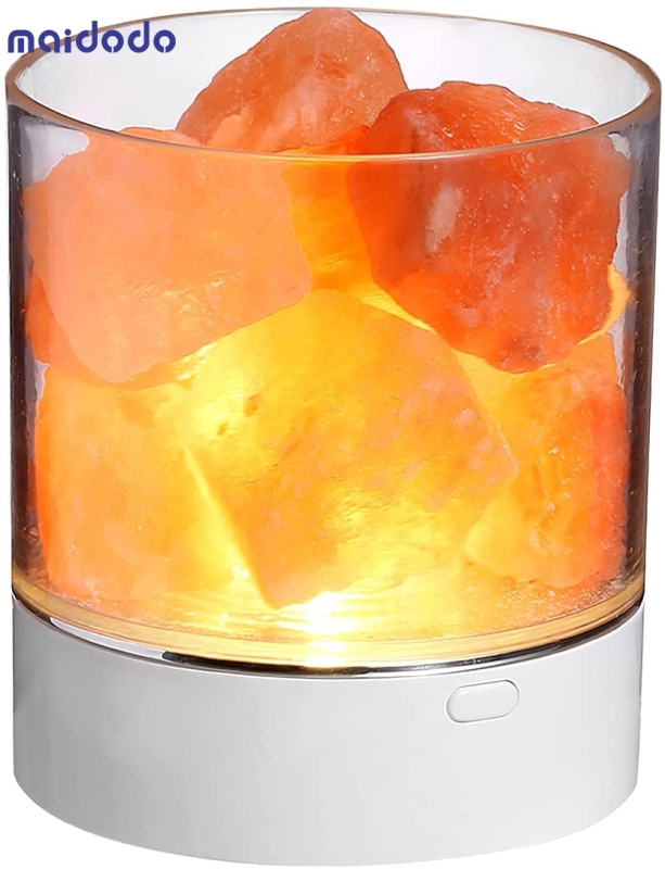 Cora Himalayan, Pink Rock Large Crystal Natural Himilian Sea Salt (ETL Certified) Dimmer Night Light,Gift Lamp, Dimmable Touch Switch