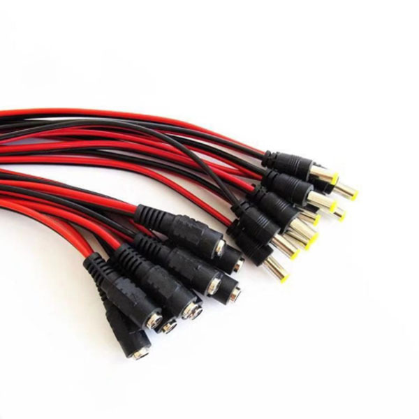 maidodo DC power pigtail cable true 18AWG 43x2 copper wire for CCTV security cameras and lighting power adapters.