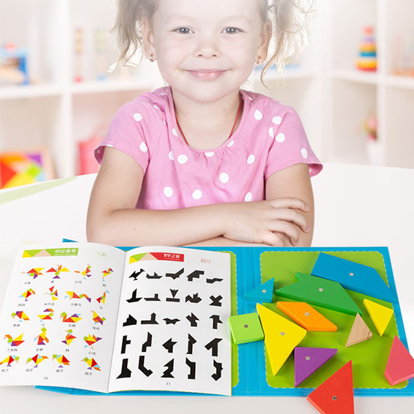 NanYaWei Tangram Magnetic Children's Educational Classroom Pink Puzzle Toys
